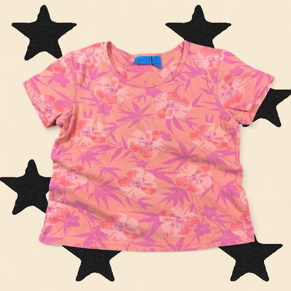★ Pink + orange floral baby tee ★